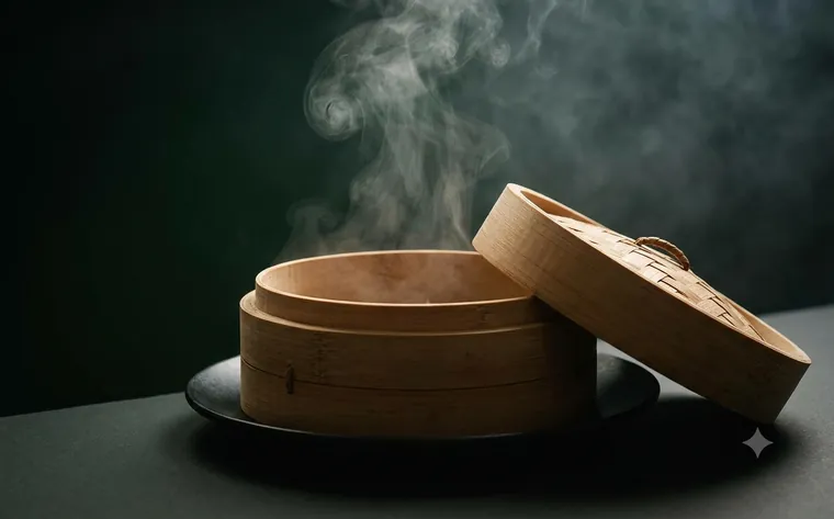 霧森蒸膳蒸籠冒煙意象